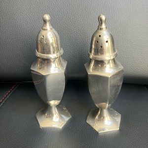 Pair Vintage Silver Plated Salt and Pepper Shakers Made In India Screw Top